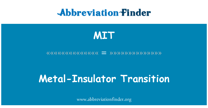 MIT: Pontio metel-Insulator