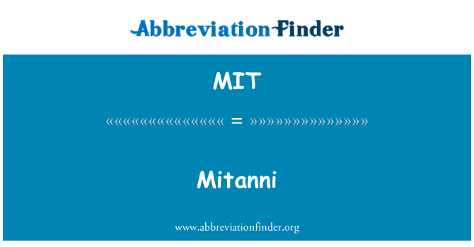 MIT: Mitanni