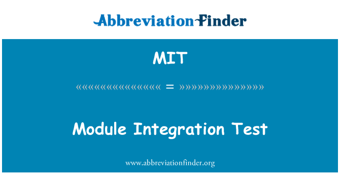 MIT: Modul integrasjon Test