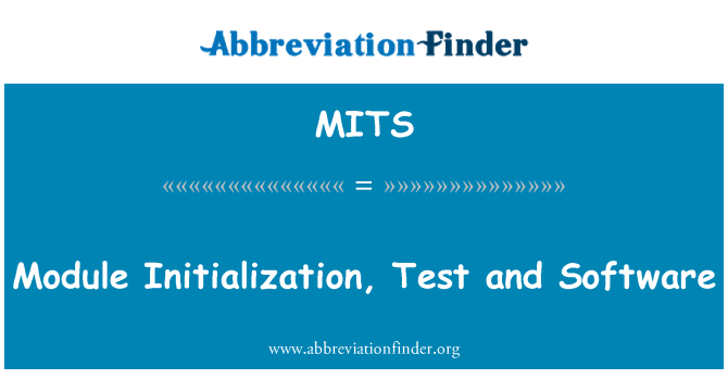 MITS: Module Initialization, Test and Software
