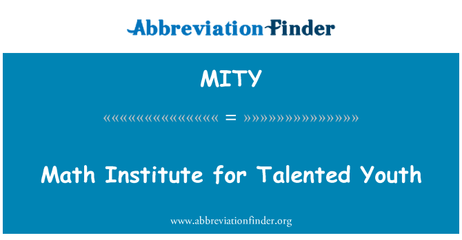 MITY: Math Institute for Talented Youth