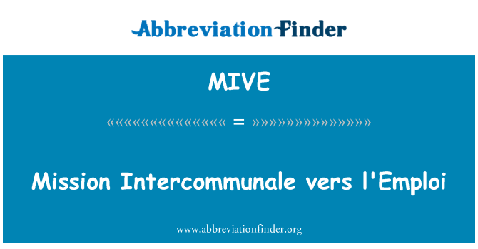 MIVE: Миссия Intercommunale vers занятости