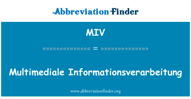 MIV: Multimediale Informationsverarbeitung