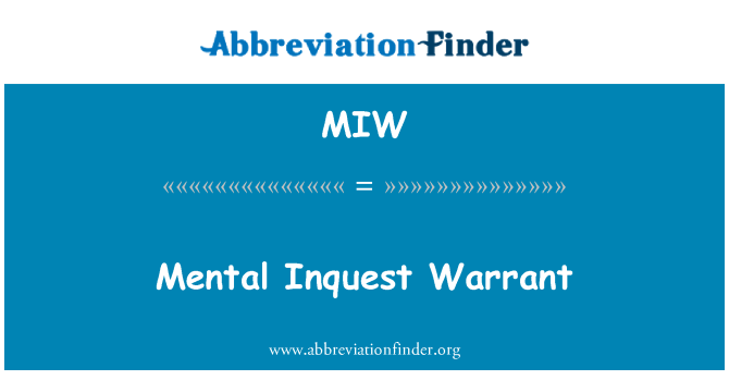 MIW: Mental ligsyn arrestordre