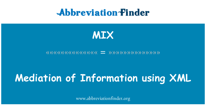 MIX: Médiation enfòmasyon itilize XML