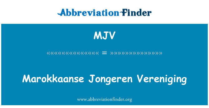 MJV: Marokkaanse Jongeren Vereniging