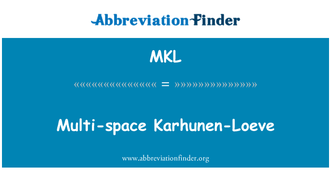 MKL: Expansió de Karhunen-Loeve multiespai