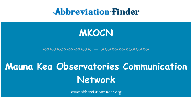 MKOCN: Komunikační síť v observatoře Mauna Kea