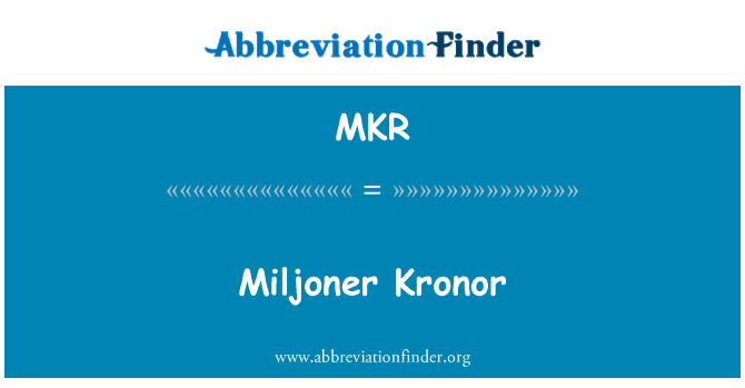 MKR: Miljoner 克朗