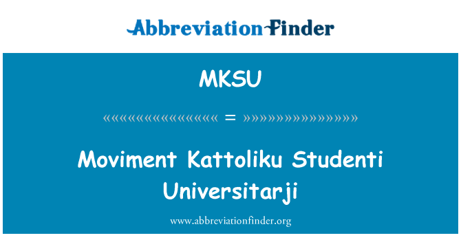 MKSU: Beweging Kattoliku Studenti Universitarji