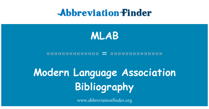MLAB: Modern Language Association Bibliography