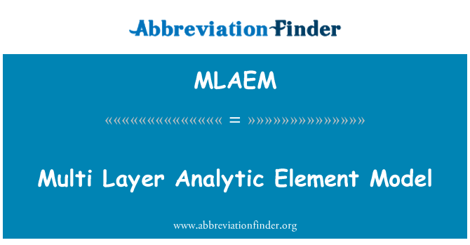 MLAEM: Çok katmanlı analitik öğenin modeli