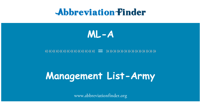 ML-A: Vedení seznamu armáda