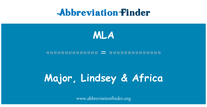 MLA: Mayor, Lindsey & Afrika