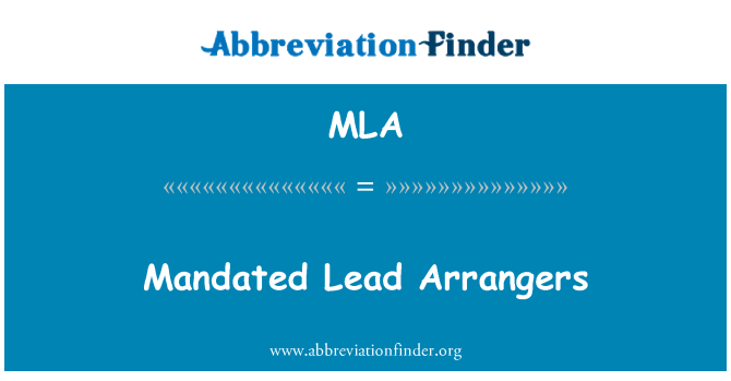 lead arranger lead arranger