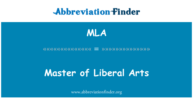 MLA: Master seni Liberal