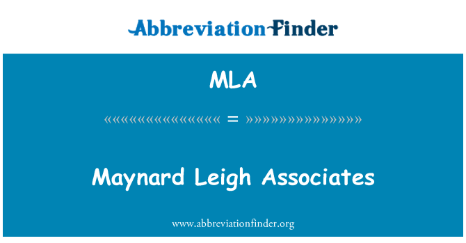 MLA: Maynard Leigh Associates