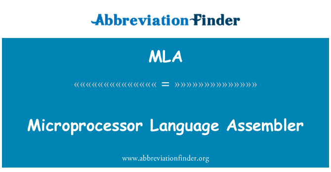 MLA: Assembler iaith ar gyfer microbrosesydd