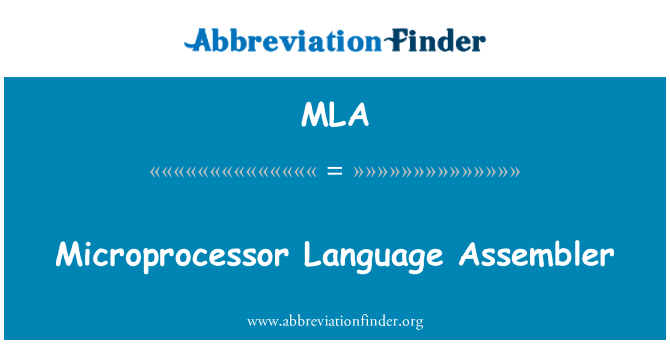 MLA: Microprocessor taal Assembler