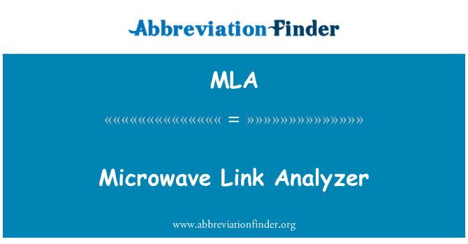 MLA: Cuptor cu microunde Link Analyzer