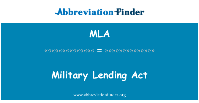 MLA: Military Lending Act