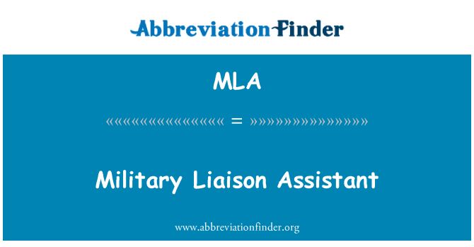 MLA: Militaire verbindingsofficieren assistent
