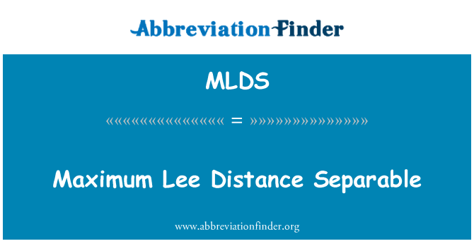 MLDS: Id-distanza massima Lee separabbli