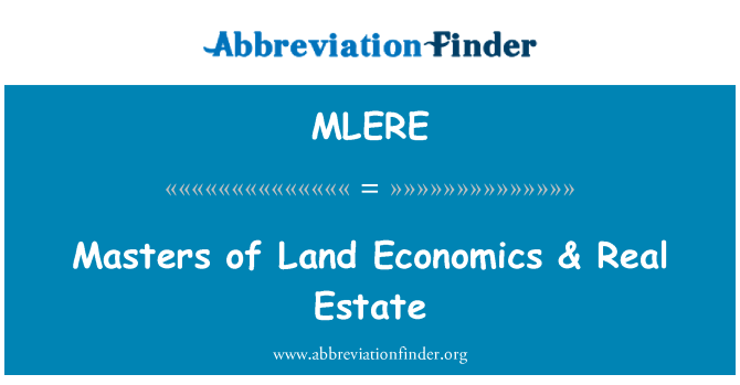 MLERE: Maestri della terra economia & immobiliare