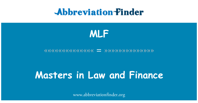 MLF: Masters v právo a Finance