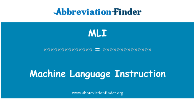 MLI: تعليمات لغة الإله