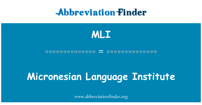 MLI: Micronesian Institut Bahasa