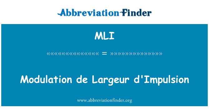 MLI: 변조 드 Largeur d'Impulsion