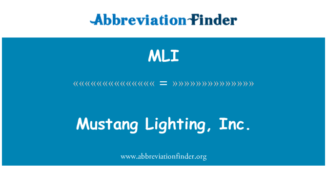 MLI: Mustang Lighting, Inc.