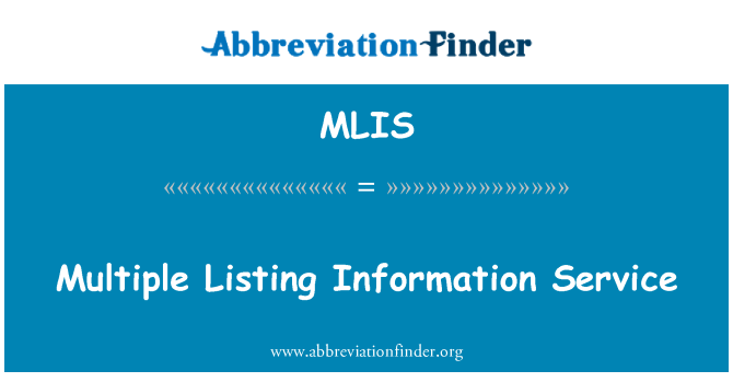 MLIS: एकाधिक लिस्टिंग सूचना सेवा