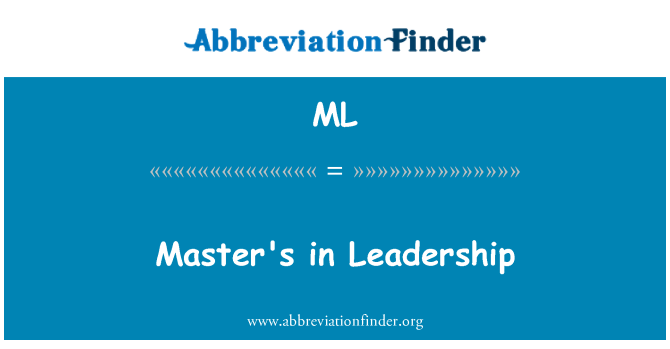 ML: Maîtrise en Leadership