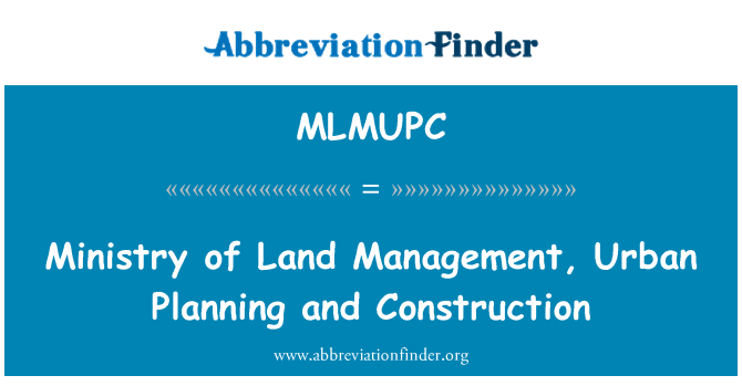MLMUPC: Ministrstvo od zemljišč, urbanistično načrtovanje in gradnjo