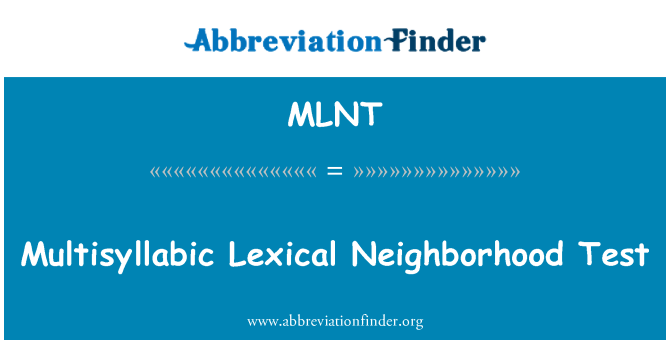 MLNT: Test multisillabiche quartiere lessicale