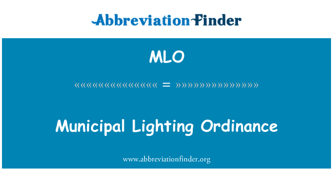 MLO: Kommunale Beleuchtung-Verordnung