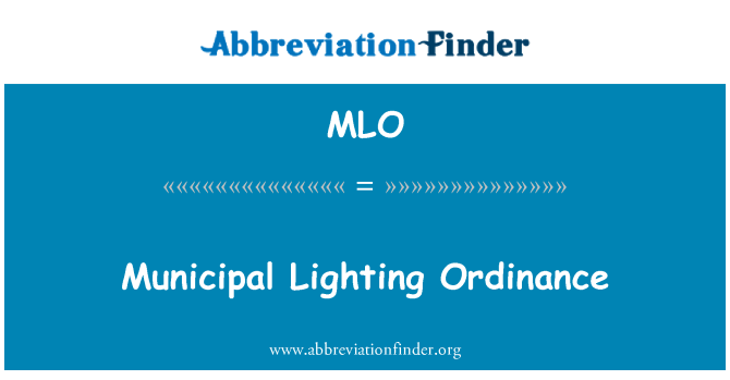 MLO: Kommunala belysning Ordinance