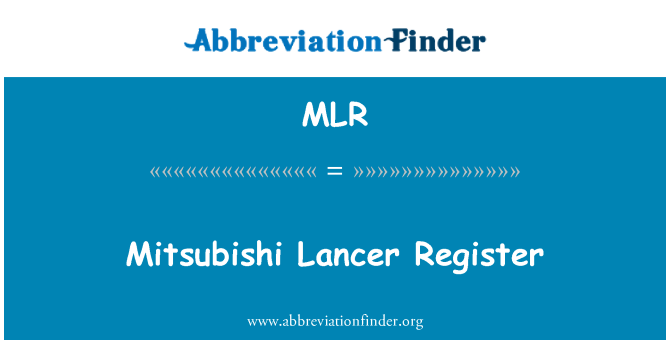 MLR: Mitsubishi Lancer registre