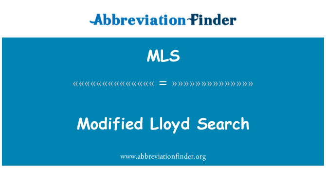 MLS: Zmodyfikowany Lloyd Search