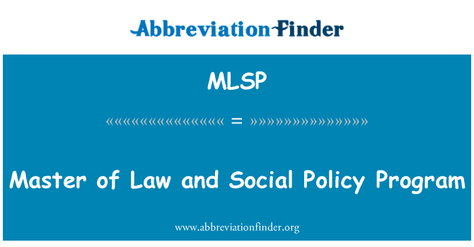 MLSP: Master af loven og socialpolitik Program