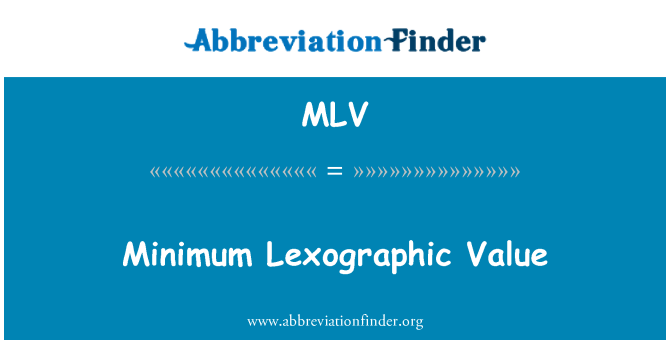 MLV: Lexographic minimum waarde