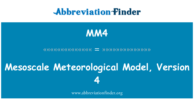 MM4: Mesoscale meteorološki Model, različico 4