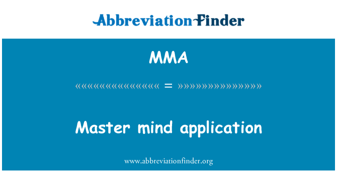 MMA: 마스터 마음 응용 프로그램