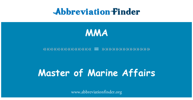 MMA: Master of Marine Affairs