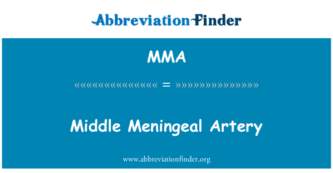 MMA: Arteria meningea