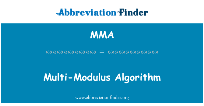 MMA: Modulus multi algoritma