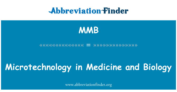 MMB: Mikrotehnologije v medicini in biologiji