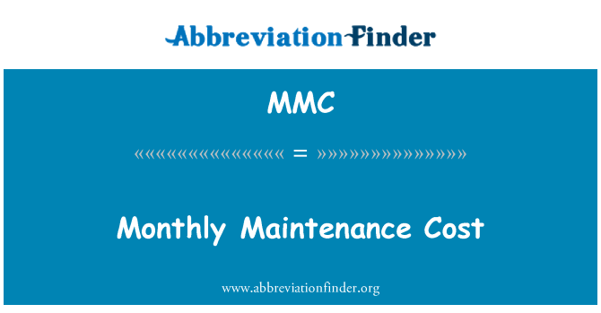 MMC: ต้นทุนการบำรุงรักษารายเดือน
